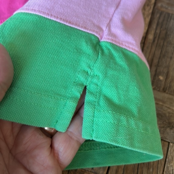 Lilly Pulitzer Girls Long Sleeve Pink Green Striped Polo Shirt Size 8 - Picture 6 of 10